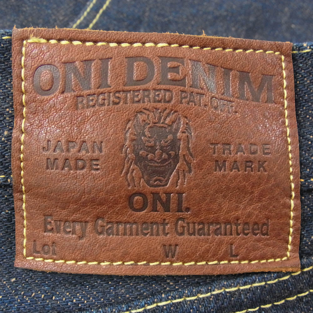 ONI DENIM 鬼デニム ONI288ZR-LBR 20oz シークレットデニム 緯糸ライトブラウン ジーンズ デニムパンツ インディゴブルー系 W33【極上美品】【中古】
