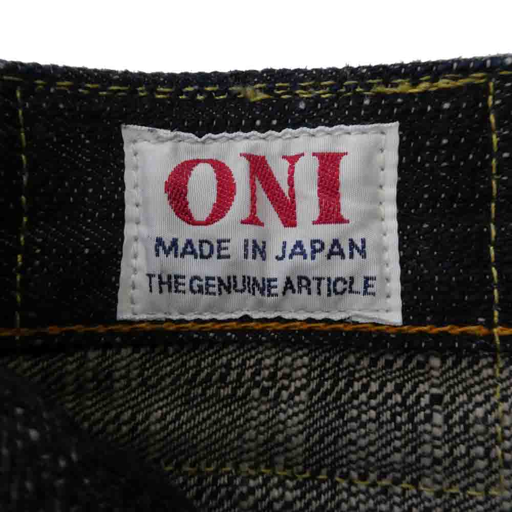 ONI DENIM 鬼デニム ONI270-Kasuri 17oz 鬼絣 ジャストライト ストレート ジーンズ デニム パンツ インディゴブルー系 W38【極上美品】【中古】