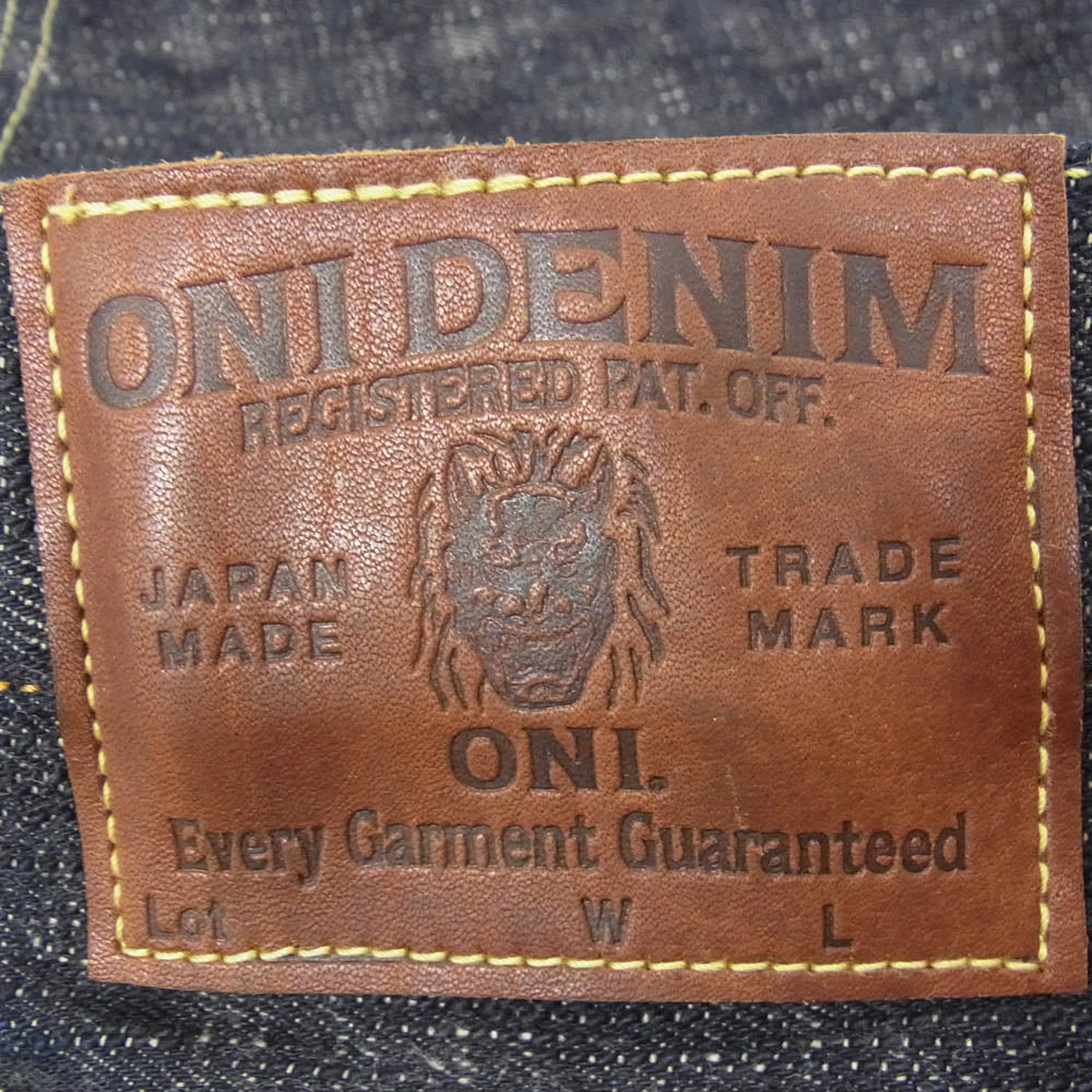 ONI DENIM 鬼デニム ONI270-Kasuri 17oz 鬼絣 ジャストライト ストレート ジーンズ デニム パンツ インディゴブルー系 W31【極上美品】【中古】