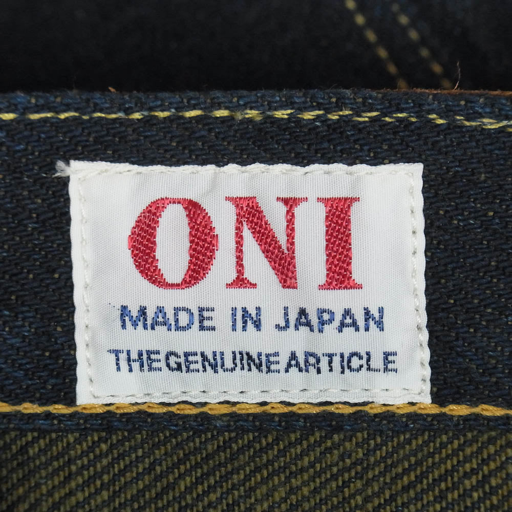 ONI DENIM 鬼デニム ONI288ZR-OLV 20oz シークレットデニム 緯糸オリーブ ジーンズ デニムパンツ インディゴブルー系 W29【極上美品】【中古】