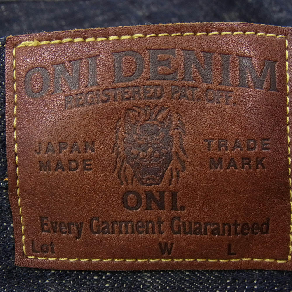 ONI DENIM 鬼デニム ONI270-Kasuri 17oz 鬼絣 ジャストライト ストレート ジーンズ デニム パンツ インディゴブルー系 W30【極上美品】【中古】