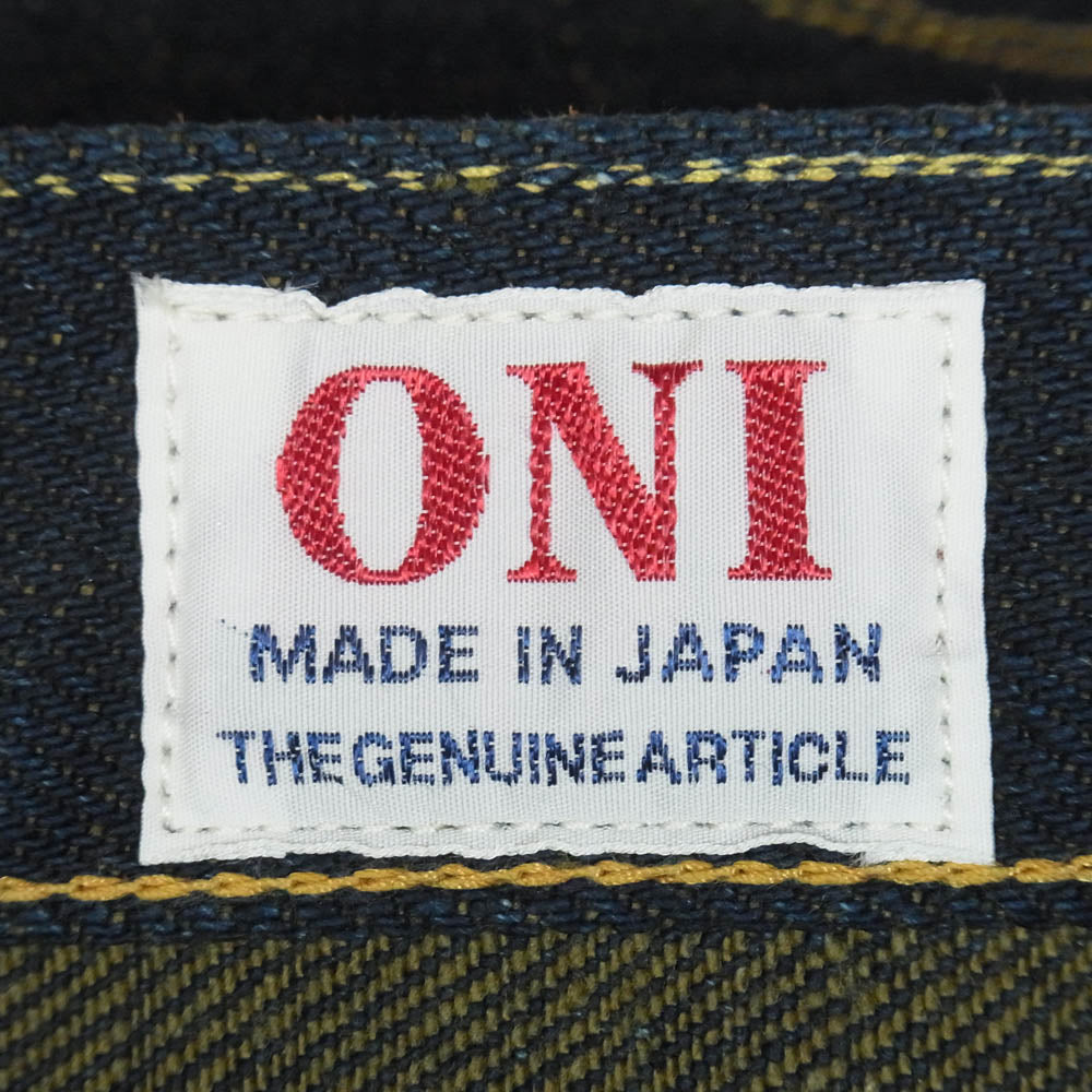 ONI DENIM 鬼デニム ONI288ZR-OLV 20oz シークレットデニム 緯糸オリーブ ジーンズ デニムパンツ インディゴブルー系 W32【極上美品】【中古】
