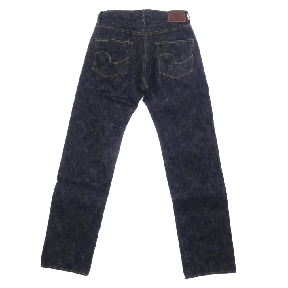 ONI DENIM 鬼デニム ONI270-Kasuri 17oz 鬼絣 ジャストライト ストレート ジーンズ デニム パンツ インディゴブルー系 32 W32【極上美品】【中古】