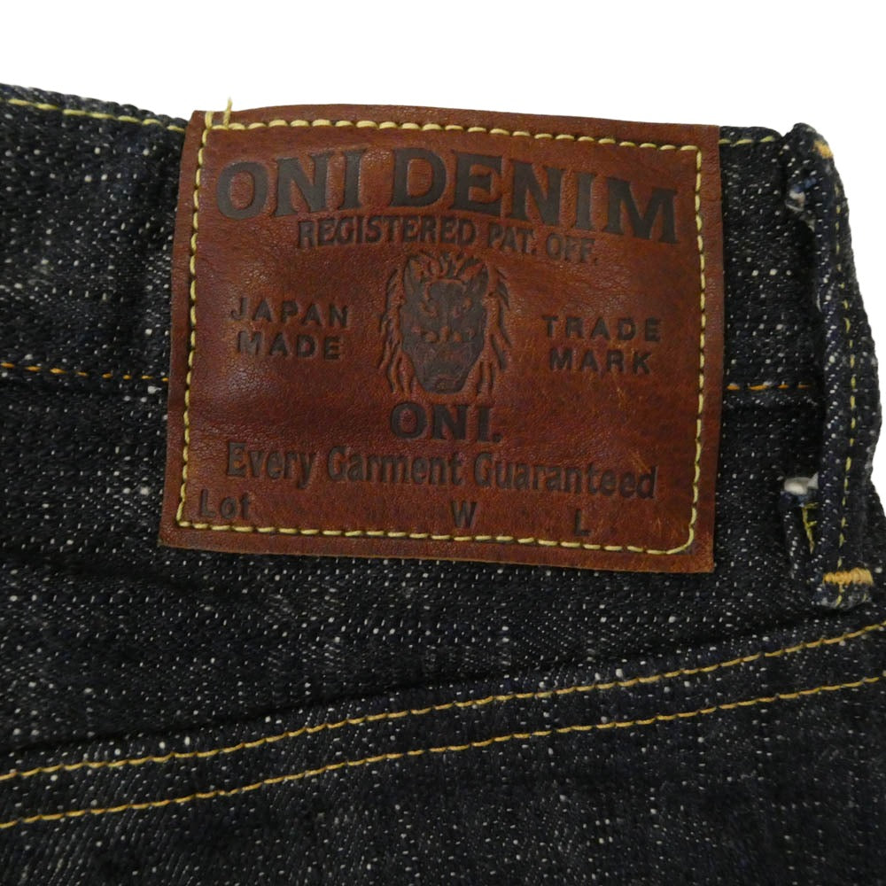 ONI DENIM 鬼デニム ONI270-Kasuri 17oz 鬼絣 ジャストライト ストレート ジーンズ デニム パンツ インディゴブルー系 32 W32【極上美品】【中古】