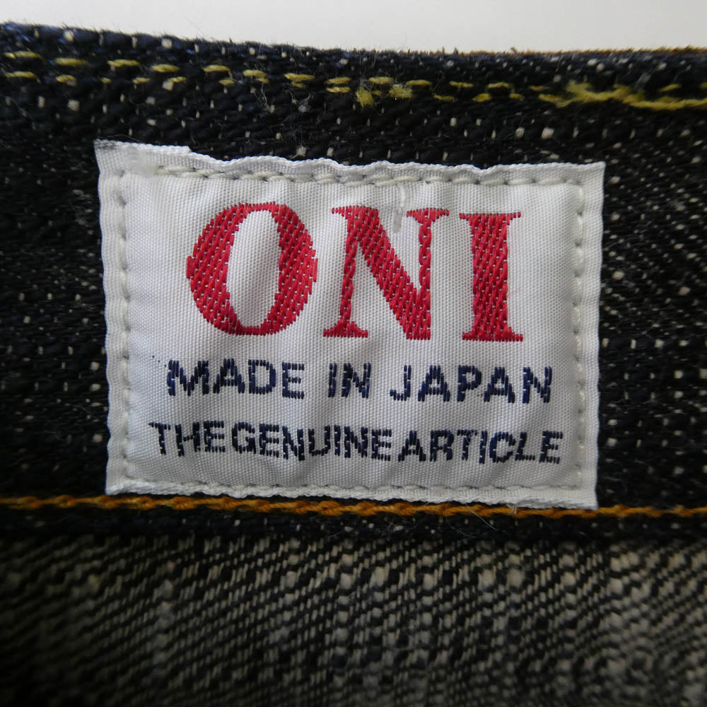 ONI DENIM 鬼デニム ONI270-Kasuri 17oz 鬼絣 ジャストライト ストレート ジーンズ デニム パンツ インディゴブルー系 32 W32【極上美品】【中古】