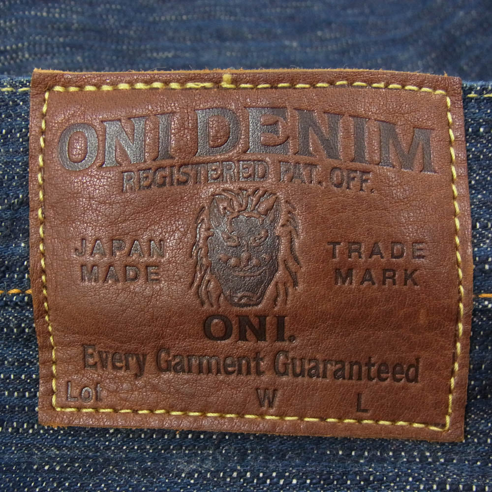 ONI DENIM 鬼デニム ONI200-鬼KASE ONIKASE Wide Straight 16oz 正藍枷染め風 天然藍 ロープデニム ワイドストレート デニム パンツ ジーンズ インディゴブルー系 W31【極上美品】【中古】