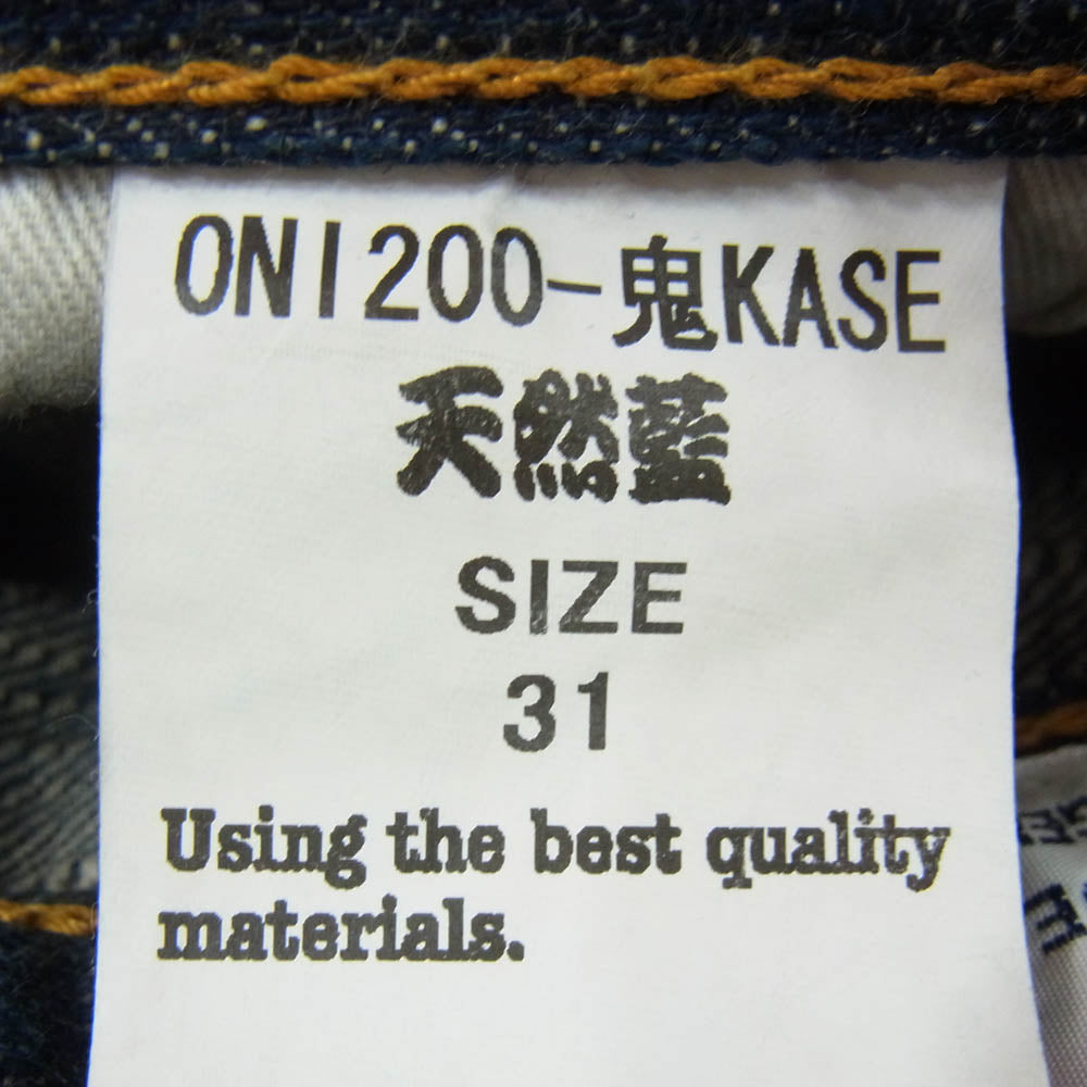 ONI DENIM 鬼デニム ONI200-鬼KASE ONIKASE Wide Straight 16oz 正藍枷染め風 天然藍 ロープデニム ワイドストレート デニム パンツ ジーンズ インディゴブルー系 W31【極上美品】【中古】