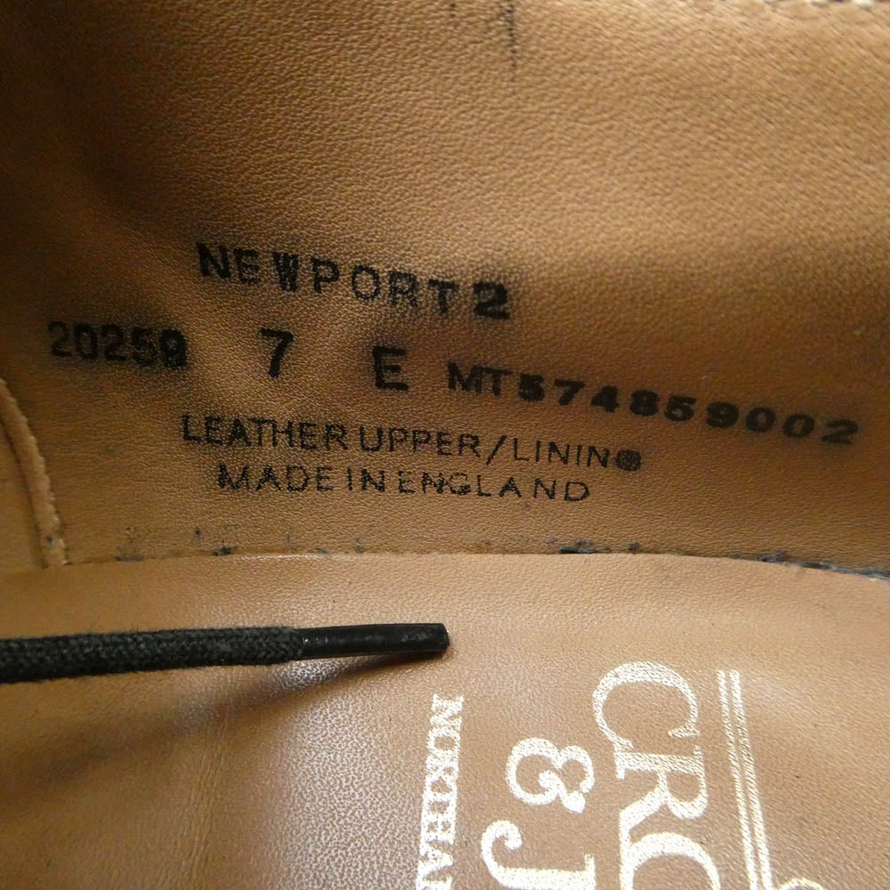 CROCKETT&JONES クロケットアンドジョーンズ Newport2 Last379 ニューポート Uチップ レザー ドレス シューズ ブラック系 7E【中古】