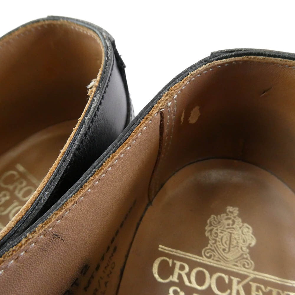 CROCKETT&JONES クロケットアンドジョーンズ Newport2 Last379 ニューポート Uチップ レザー ドレス シューズ ブラック系 7E【中古】