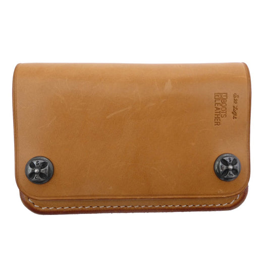 STOPLIGHT ストップライト BOOTS LEATHER アイアンクロスボタン ショート レザーウォレット ライトブラウン系【中古】