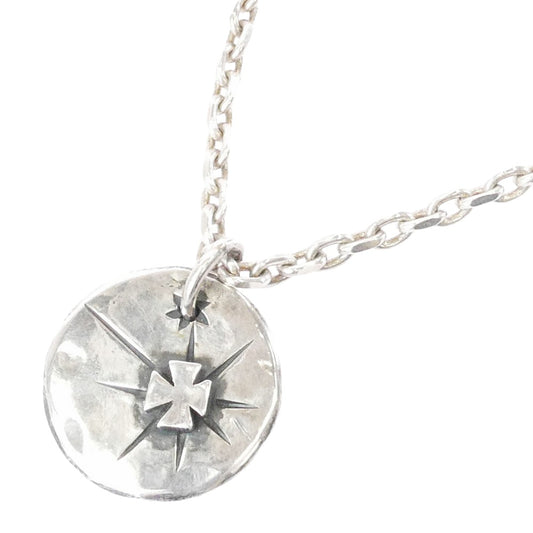 STOPLIGHT ストップライト 全銀アイアンクロス タタキ ペンダントトップ フックチェーン ネックレス シルバー系【中古】