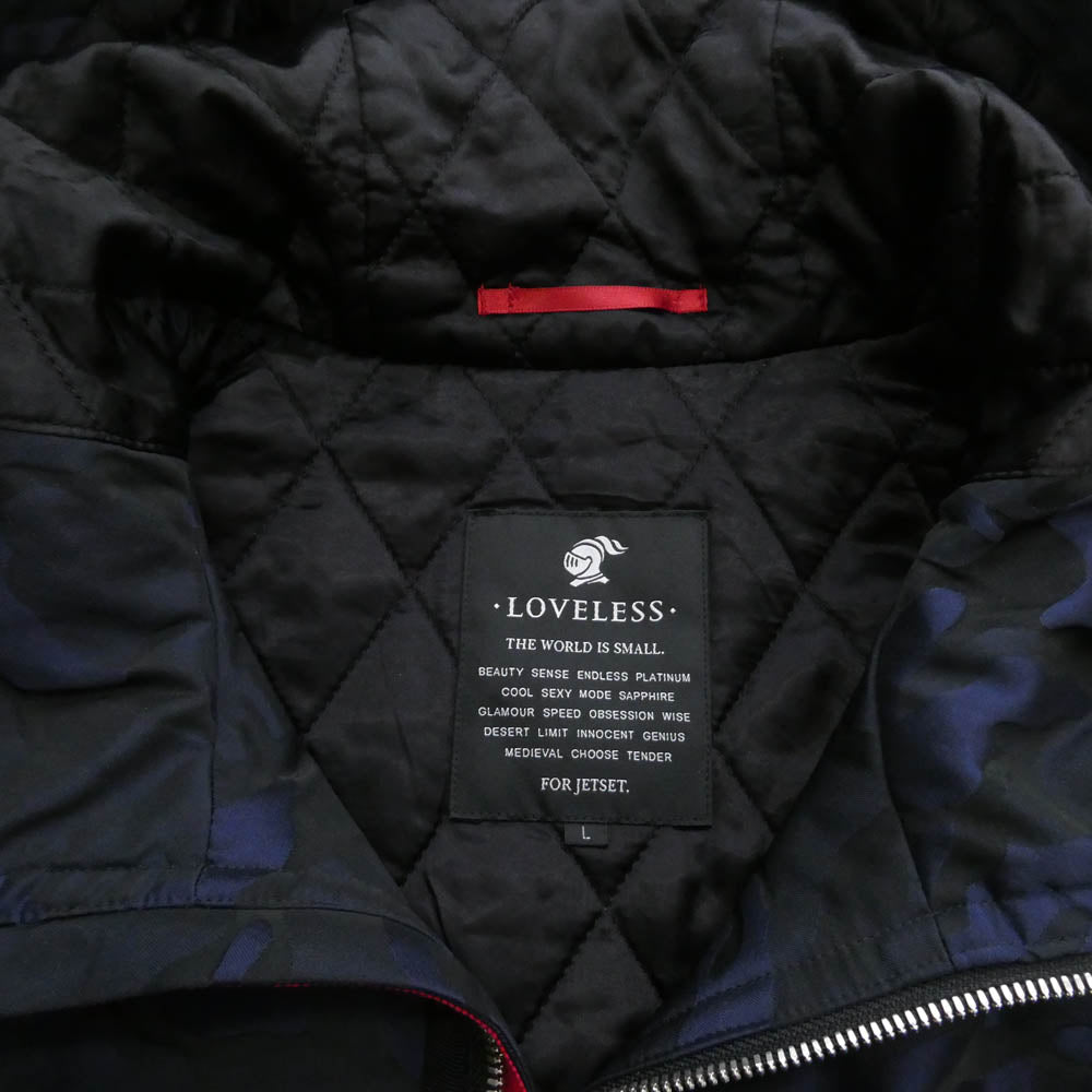 LOVELESS ラブレス 61F32-206-28 カモフラ フード ジップアップ ジャケット ブルー ブラック系 ブルー系 L【中古】