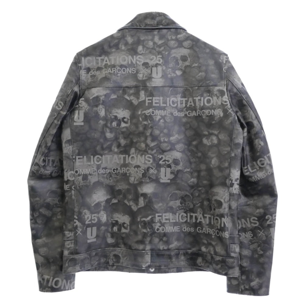 COMME des GARCONS コムデギャルソン UNDERCOVER アンダーカバー UCQ9208 UNDERCOVER アンダーカバー 25周年記念 スカルロゴ ダブル ライダースジャケット グレー系 2【中古】