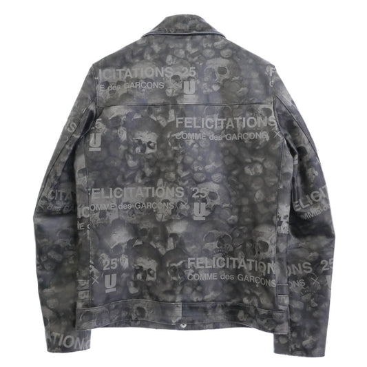COMME des GARCONS コムデギャルソン UCQ9208 UNDERCOVER アンダーカバー 25周年記念 スカルロゴ ダブル ライダースジャケット グレー系 2【中古】