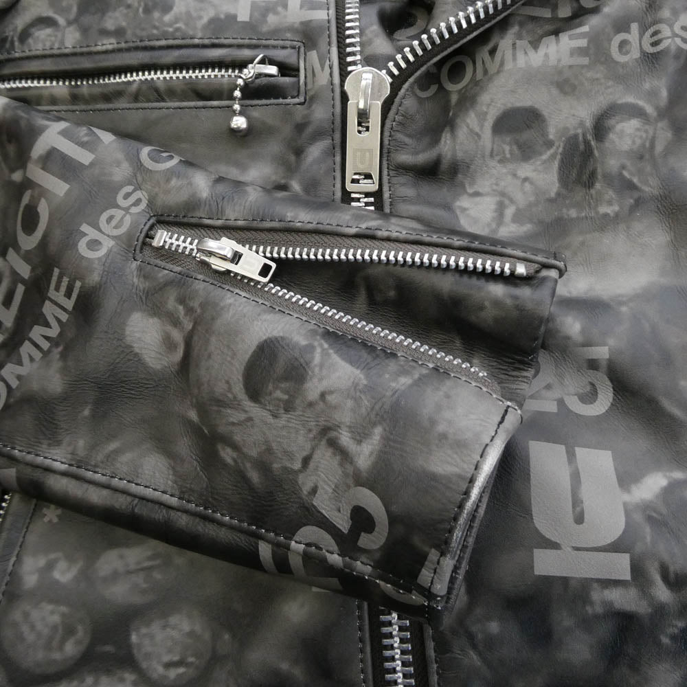 COMME des GARCONS コムデギャルソン UNDERCOVER アンダーカバー UCQ9208 UNDERCOVER アンダーカバー 25周年記念 スカルロゴ ダブル ライダースジャケット グレー系 2【中古】