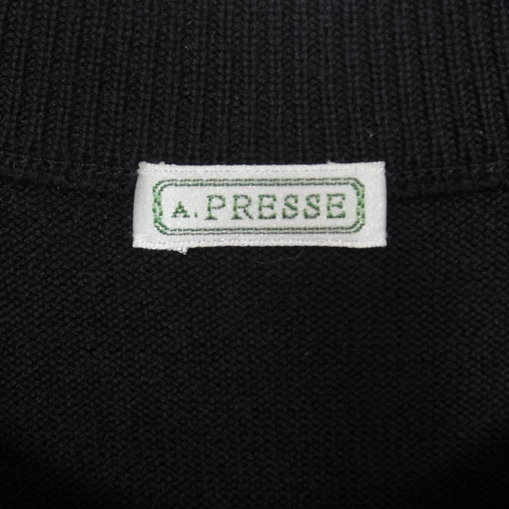 A.PRESSE アプレッセ 23AW 23AAP-03-07H L/S Knit T-Shirt ウール 長袖 ニットTシャツ ブラック系 2【中古】