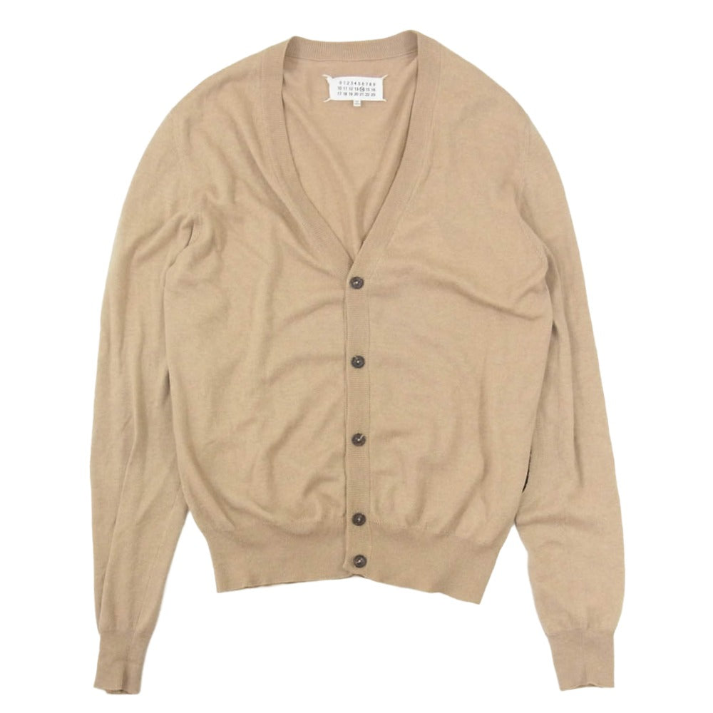 MAISON MARGIELA メゾンマルジェラ 18AW S50HA0820 14ライン 四つタグ スエードレザーエルボーパッチ ニット カーディガン ブラウン系 S【中古】
