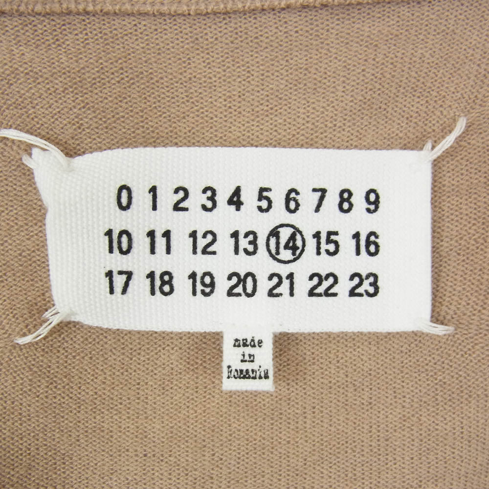 MAISON MARGIELA メゾンマルジェラ 18AW S50HA0820 14ライン 四つタグ スエードレザーエルボーパッチ ニット カーディガン ブラウン系 S【中古】
