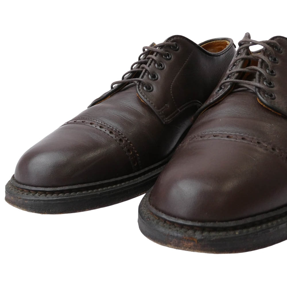 ALDEN オールデン 34842 パンチドキャップトゥ レザー シューズ ダークブラウン系 7.5【中古】