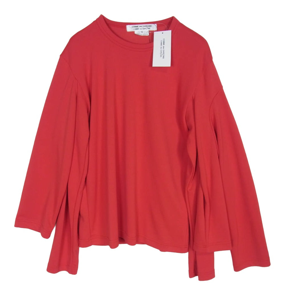 COMME des GARCONS コムデギャルソン 25SS RO-T023-051 コムデギャルソンコムデギャルソン コムコム 四本袖 クルーネック ジャージー 長袖 Tシャツ カットソー レッド系 S【極上美品】【中古】