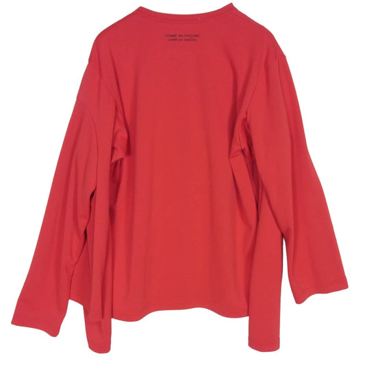 COMME des GARCONS コムデギャルソン 25SS RO-T023-051 コムデギャルソンコムデギャルソン コムコム 四本袖 クルーネック ジャージー 長袖 Tシャツ カットソー レッド系 S【極上美品】【中古】
