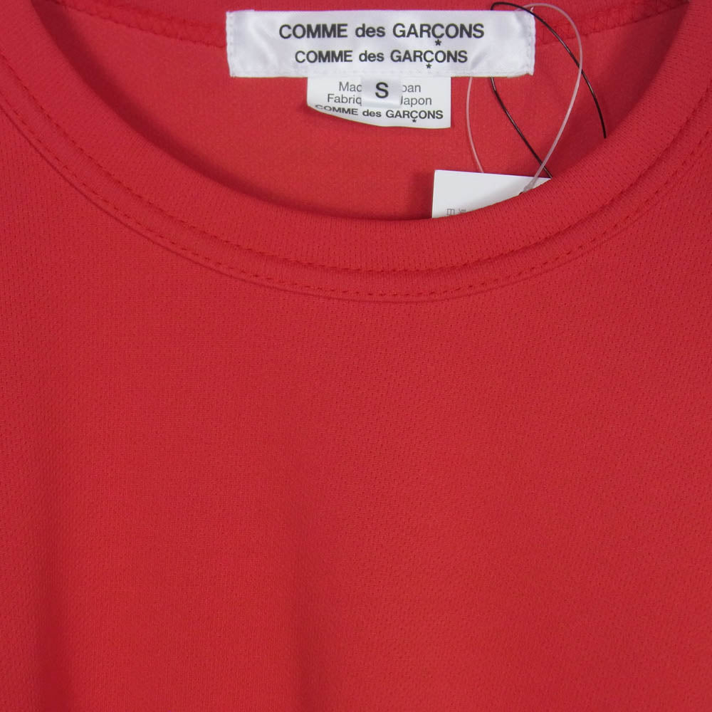 COMME des GARCONS コムデギャルソン 25SS RO-T023-051 コムデギャルソンコムデギャルソン コムコム 四本袖 クルーネック ジャージー 長袖 Tシャツ カットソー レッド系 S【極上美品】【中古】