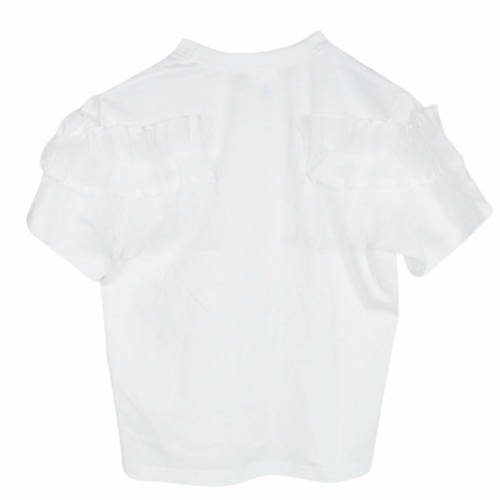 ノワールケイニノミヤ 25SS 3O-T026-051 チュールフリル レースデザイン クルーネック 半袖 Tシャツ カットソー ホワイト系 XS【極上美品】【中古】