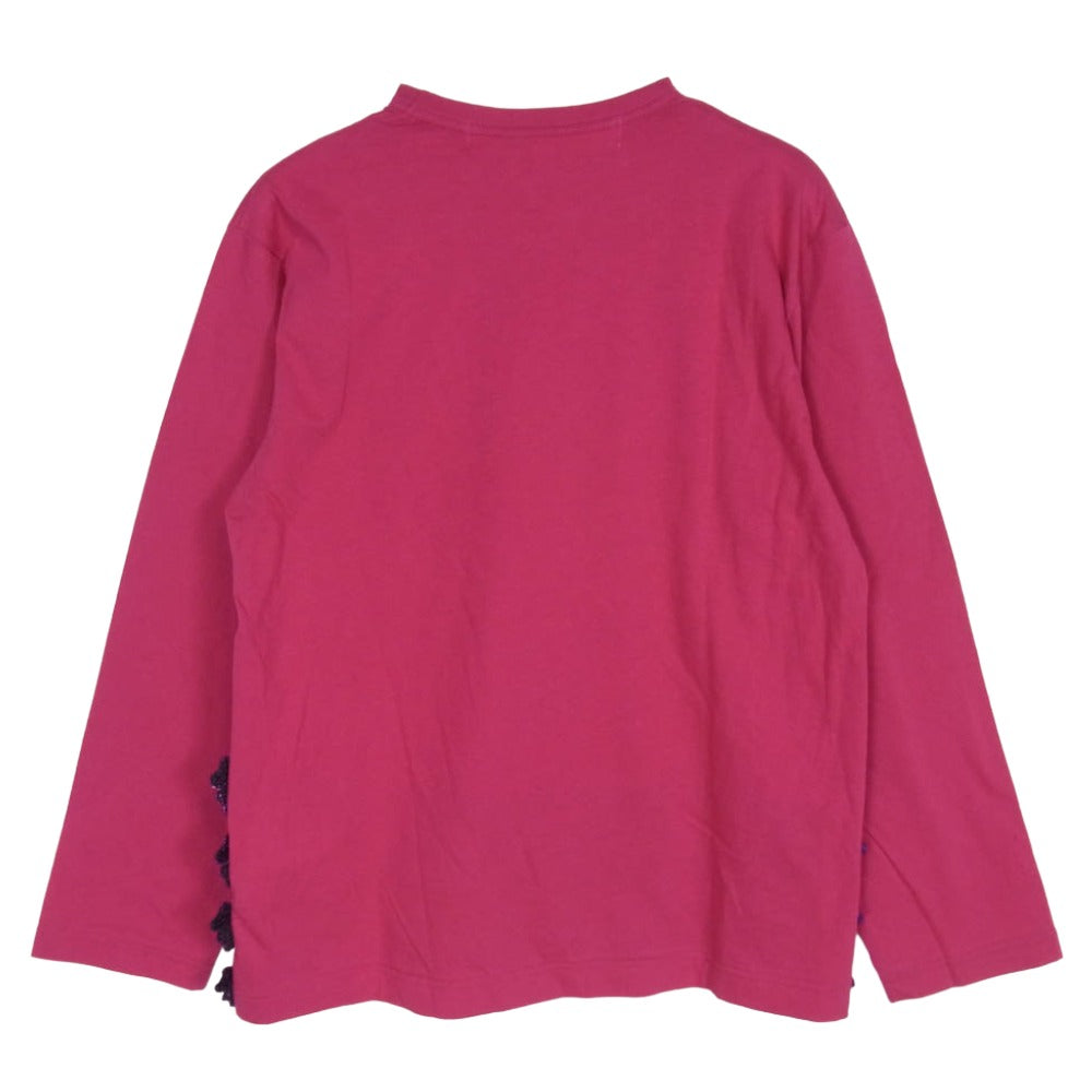 tao COMME des GARCONS タオ コムデギャルソン 25AW TP-T010-051 スパンコールレースデザインクルーネック 長袖 カットソー Tシャツ ピンク系 M【極上美品】【中古】