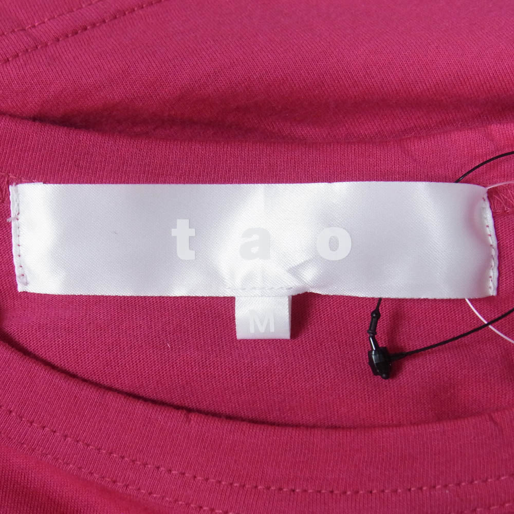 tao COMME des GARCONS タオ コムデギャルソン 25AW TP-T010-051 スパンコールレースデザインクルーネック 長袖 カットソー Tシャツ ピンク系 M【極上美品】【中古】