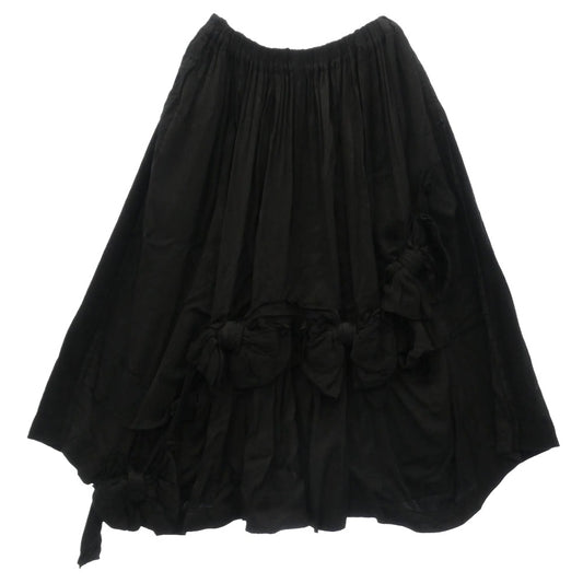 tao COMME des GARCONS タオ コムデギャルソン 25AW TP-S014 製品染め リボンデザイン ギャザー スカート ブラック系 サイズ不明【中古】