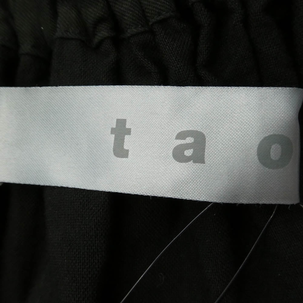 tao COMME des GARCONS タオ コムデギャルソン 25AW TP-S014 製品染め リボンデザイン ギャザー スカート ブラック系 サイズ不明【中古】