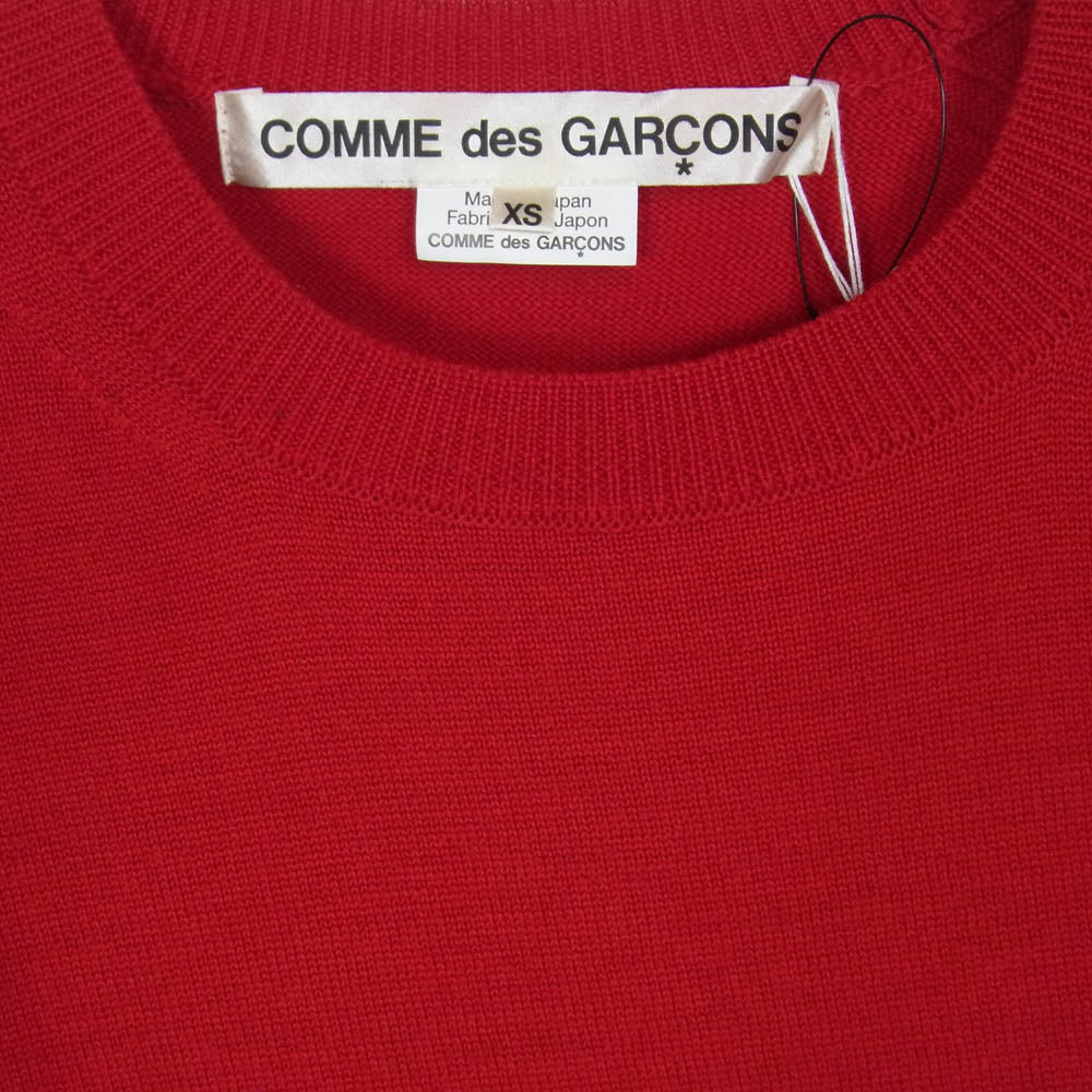 COMME des GARCONS コムデギャルソン 25AW GP-N014 本ライン 白タグ 中綿入り 変形デザイン ニット セーター レッド系 XS【極上美品】【中古】
