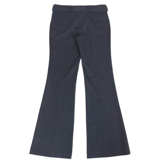 JUNYA WATANABE COMME des GARCONS ジュンヤワタナベコムデギャルソン 25AW JP-P014 チョークストライプ ウール ジップフライ フレア スラックスパンツ グレー系 S【極上美品】【中古】