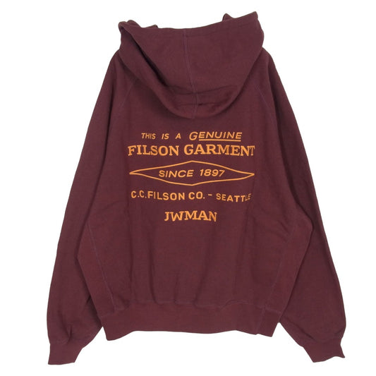 JUNYA WATANABE COMME des GARCONS MAN ジュンヤワタナベコムデギャルソンマン 25AW WP-T001 綿裏毛 Wネーム ロゴ刺繍 プルオーバー パーカー フーディ 赤茶系 S【極上美品】【中古】