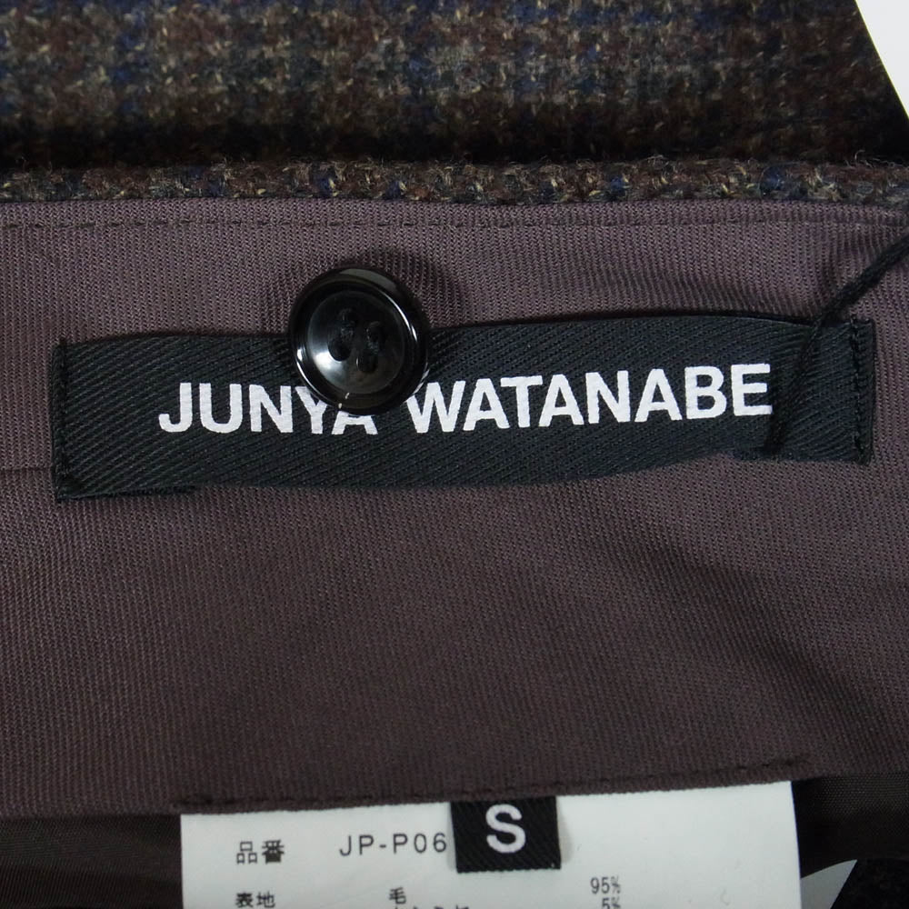 JUNYA WATANABE COMME des GARCONS ジュンヤワタナベコムデギャルソン 25AW JP-P061 カシミヤ混 レイヤードデザイン スカートドッキング ワンレングス パンツ ダークブラウン系 S【極上美品】【中古】