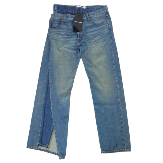 JUNYA WATANABE COMME des GARCONS MAN ジュンヤワタナベコムデギャルソンマン 25SS JO-P201 Wネーム アシンメトリー 綿デニムパンツ インディゴブルー系 S【極上美品】【中古】
