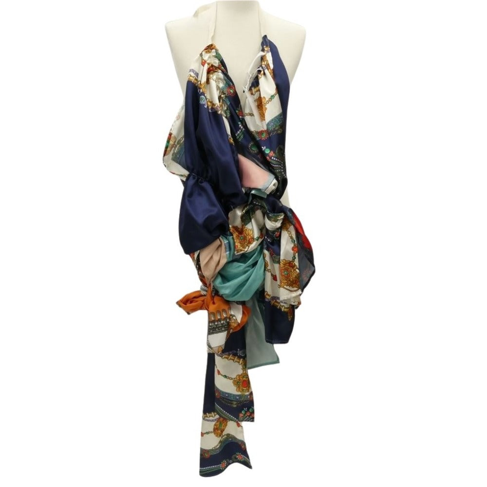 tao COMME des GARCONS タオ コムデギャルソン 25AW TP-B007-051 BLACK&GOLD期 多重スカーフ レイヤード エプロン ブラウス マルチカラー系【極上美品】【中古】