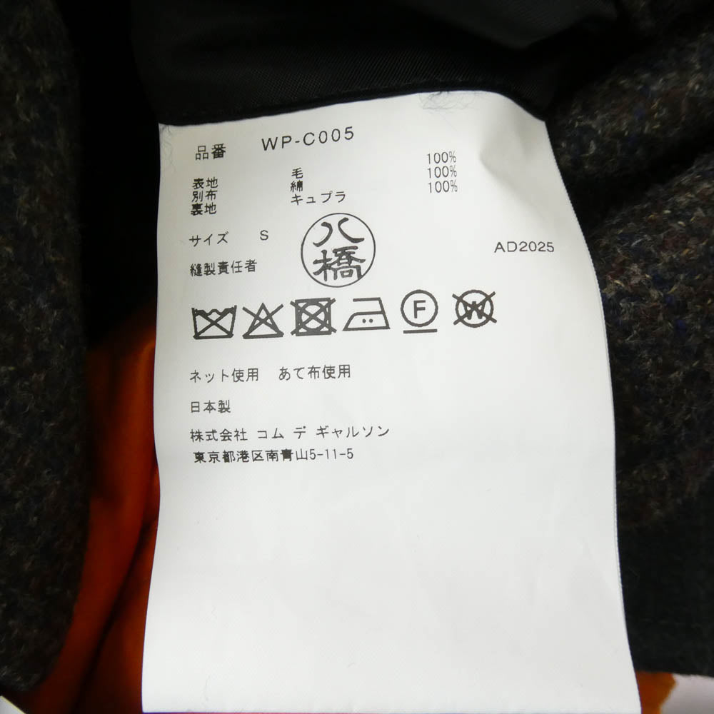 JUNYA WATANABE COMME des GARCONS MAN ジュンヤワタナベコムデギャルソンマン 25AW WP-C005 Wネーム ドッキング パッチワーク コート ジャケット オレンジ系 マルチカラー系 S【極上美品】【中古】