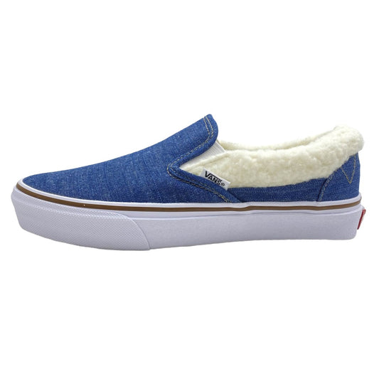 VANS バンズ V98CF ボア付き デニム スリッポン ローカット スニーカー インディゴブルー系 ホワイト系 25cm【新古品】【未使用】【中古】