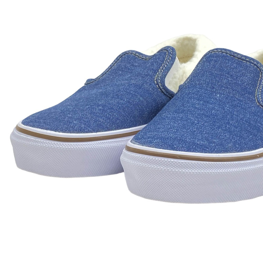 VANS バンズ V98CF ボア付き デニム スリッポン ローカット スニーカー インディゴブルー系 ホワイト系 25cm【新古品】【未使用】【中古】