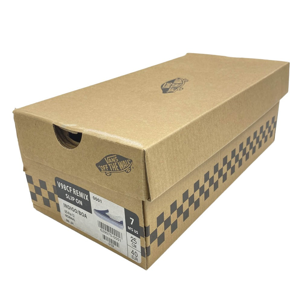 VANS バンズ V98CF ボア付き デニム スリッポン ローカット スニーカー インディゴブルー系 ホワイト系 25cm【新古品】【未使用】【中古】