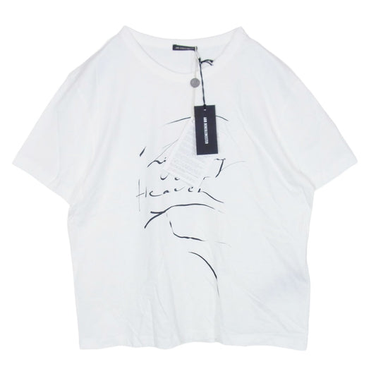 ANN DEMEULEMEESTER アンドゥムルメステール 2201-W-JE43-228-003 Heaven Tee ヘブン プリント クルーネック 半袖 Tシャツ カットソー ホワイト系 L【中古】