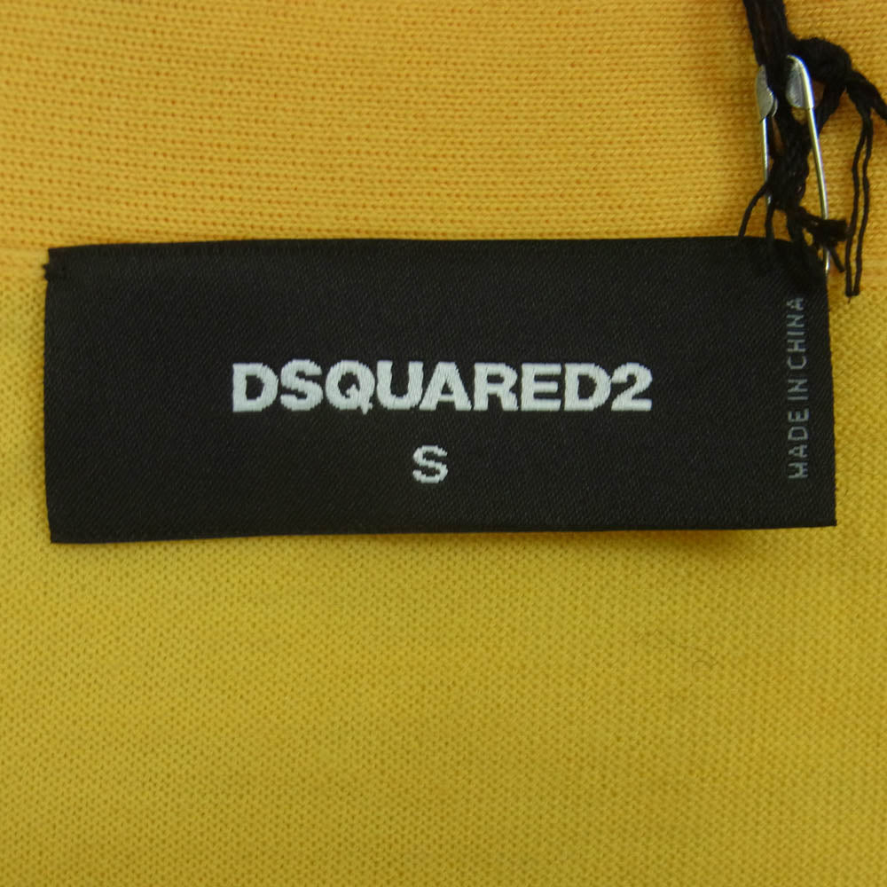 DSQUARED2 ディースクエアード 22AW S75HA1148 S16794 ワッペン付き オーバーサイズ ニット カーディガン イエロー系 S【極上美品】【中古】