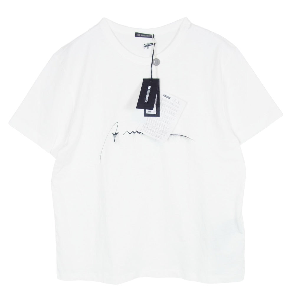 ANN DEMEULEMEESTER アンドゥムルメステール 2201-W-JE43-228-001 Logo Tee ロゴプリント クルーネック 半袖 Tシャツ カットソー ホワイト系 L【極上美品】【中古】