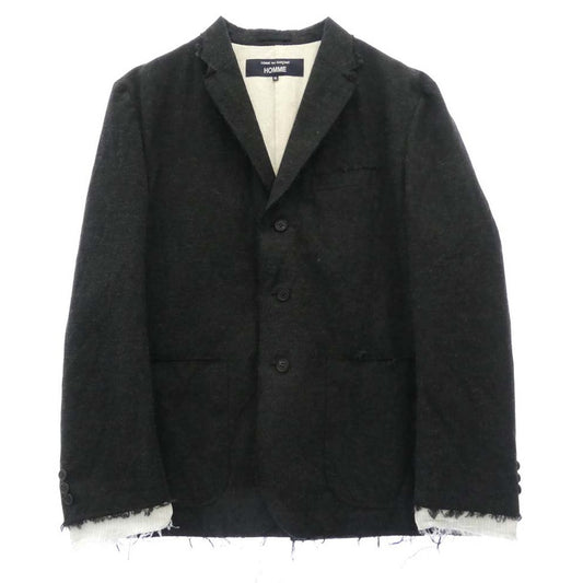 COMME des GARCONS HOMME コムデギャルソンオム 25AW HP-J017 ウールエステル ヘリンボーン ジャケット ダークグレー系 ホワイト系 XL【中古】