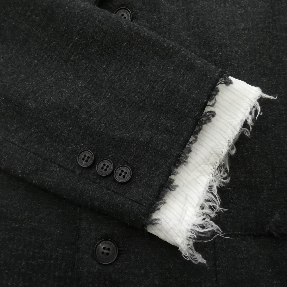 COMME des GARCONS HOMME コムデギャルソンオム 25AW HP-J017 ウールエステル ヘリンボーン ジャケット ダークグレー系 ホワイト系 XL【中古】