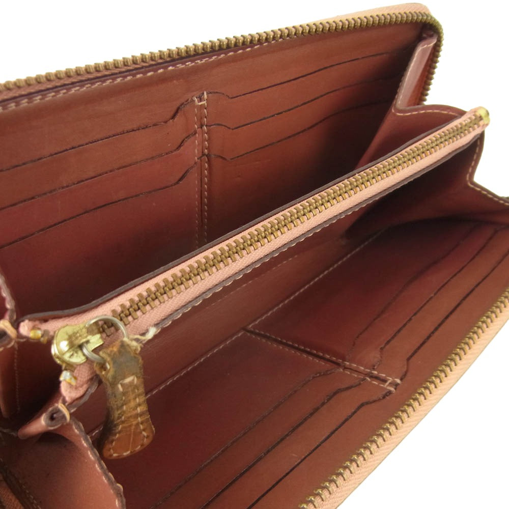 Felisi フェリージ イタリア製 125 クロコ型押し ラウンドジップ ウォレット 長財布 オレンジ系【中古】