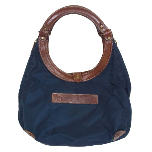 Felisi フェリージ イタリア製 9333 レザーハンドル トートバッグ ハンドバッグ ネイビー系【中古】