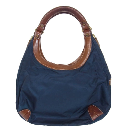 Felisi フェリージ イタリア製 9333 レザーハンドル トートバッグ ハンドバッグ ネイビー系【中古】