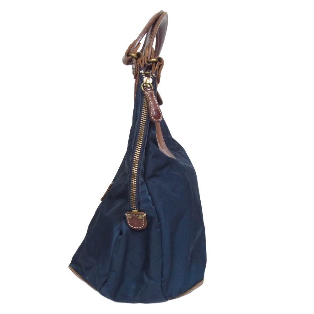 Felisi フェリージ イタリア製 9333 レザーハンドル トートバッグ ハンドバッグ ネイビー系【中古】